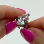 Little Miss Legacy | 18K White Gold Edwardian-Style Aquamarine Ring (Size 2)