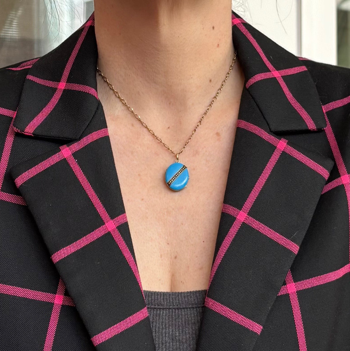 Blue Note | Victorian 14k Gold Cobalt Enamel Locket (c. 1880s–1890s)