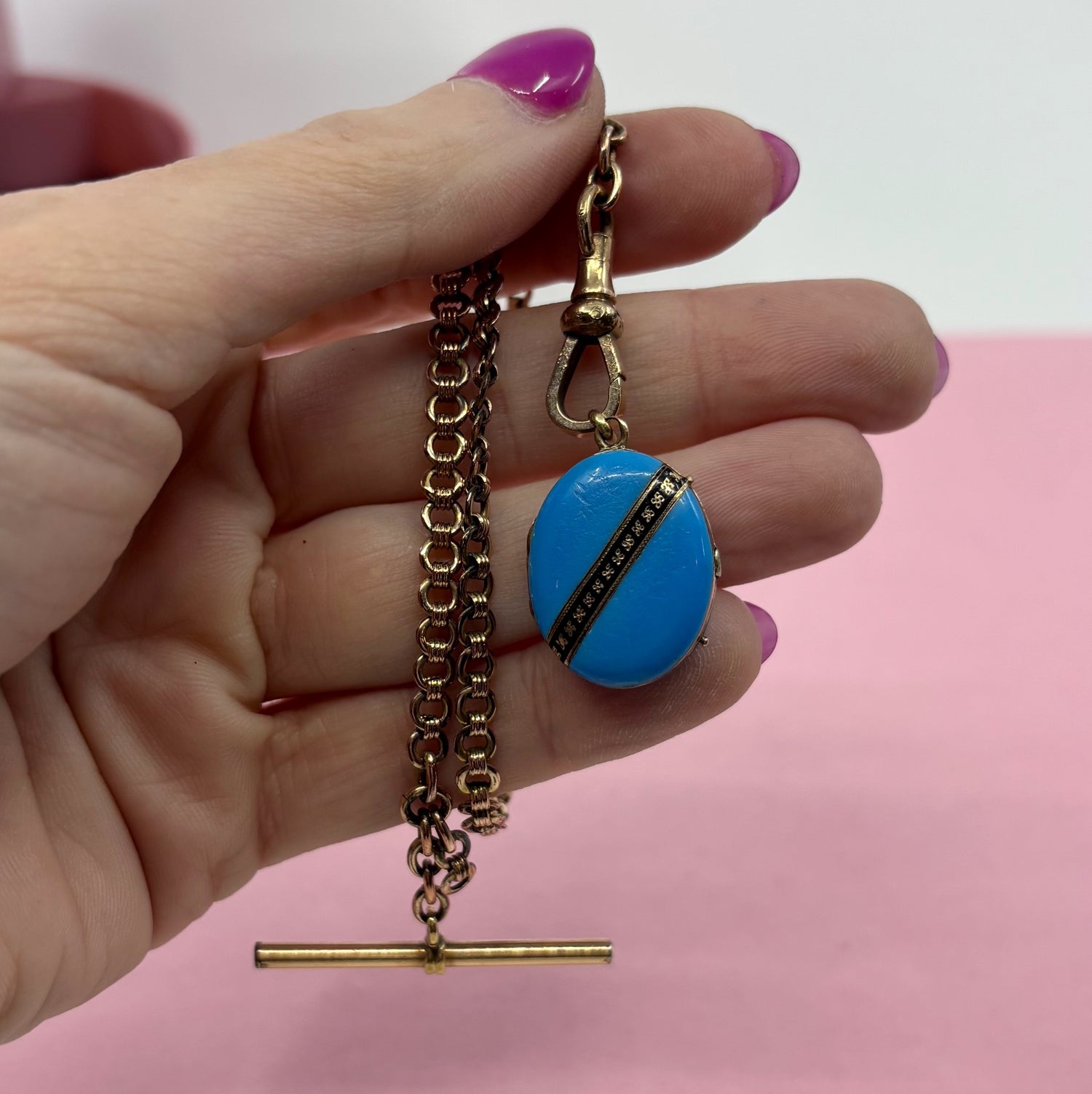 Blue Note | Victorian 14k Gold Cobalt Enamel Locket (c. 1880s–1890s)