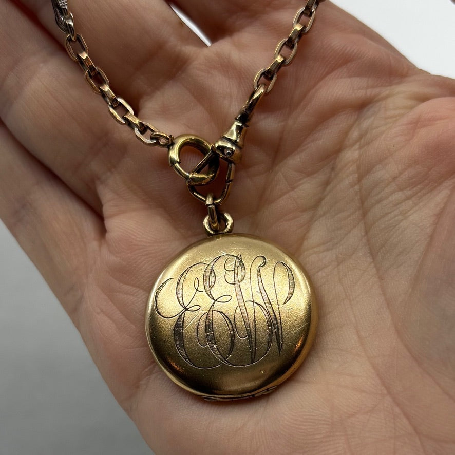 Madame Elsewhere | Antique W.B.H. Co. Gold Filled Monogram Locket (c. 1895-1915)