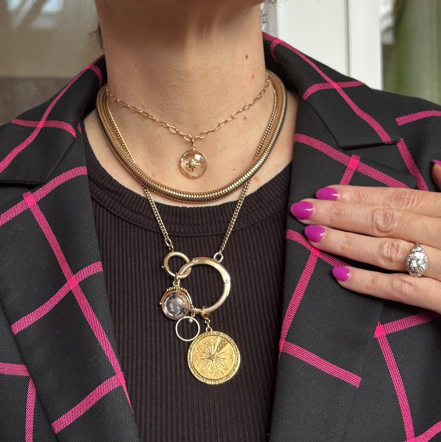 Pleasantries | Kreisler Gold Filled Retro Tubogas Collar Necklace c. 1940s