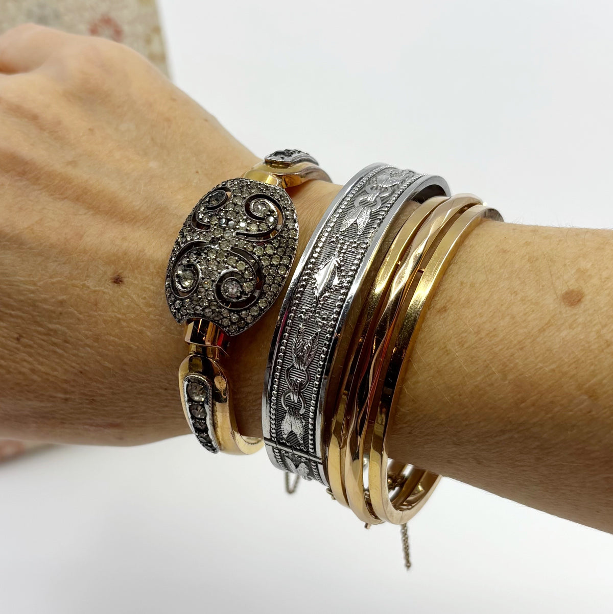 By Appointment | French Potens Prima Paste-Set Watch Bracelet (Retro, c. 1935–1945)