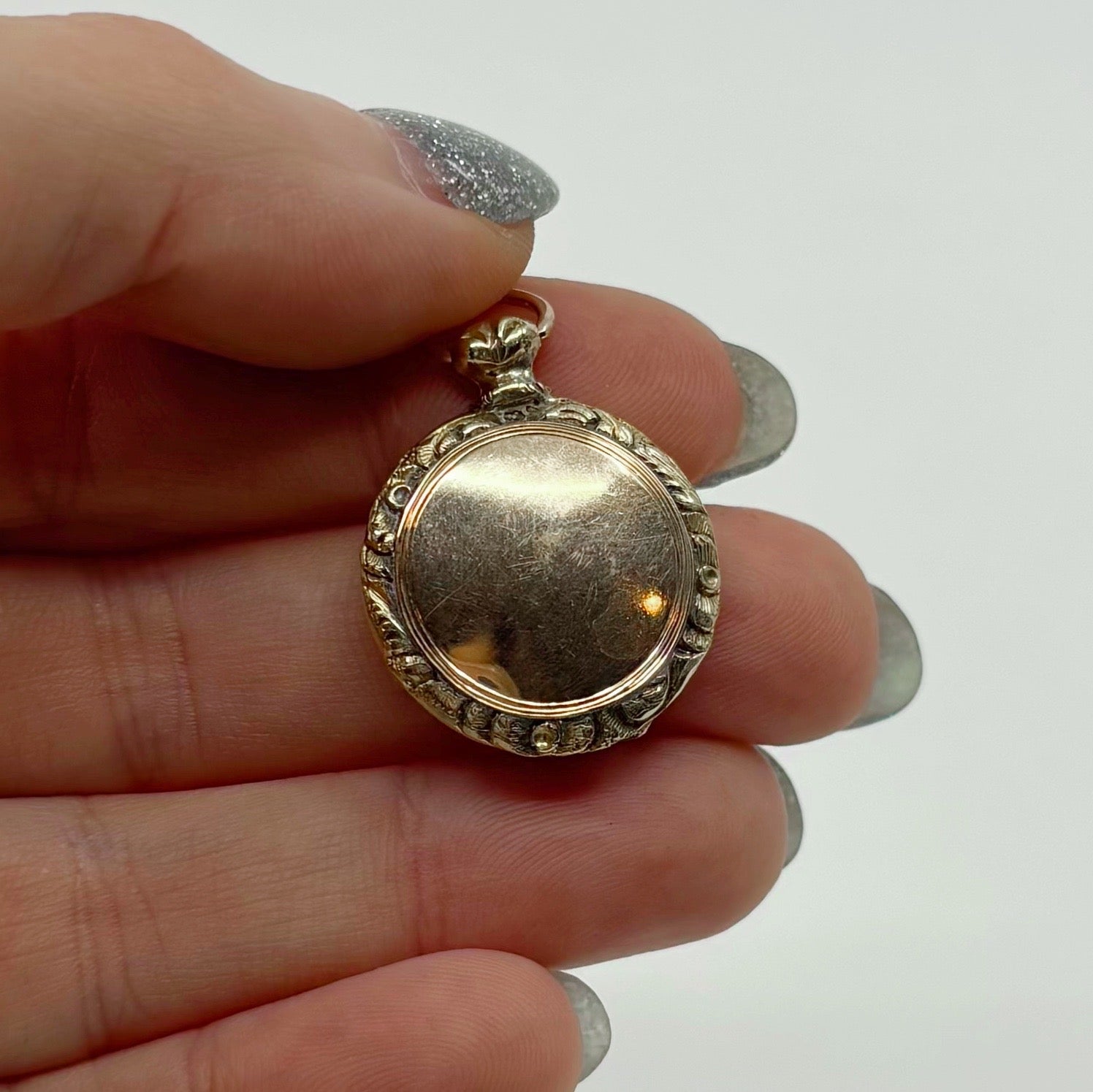 Small Hours | Victorian Gold Filled Mourning Hair Locket Pendant, c. 1890s–1910s