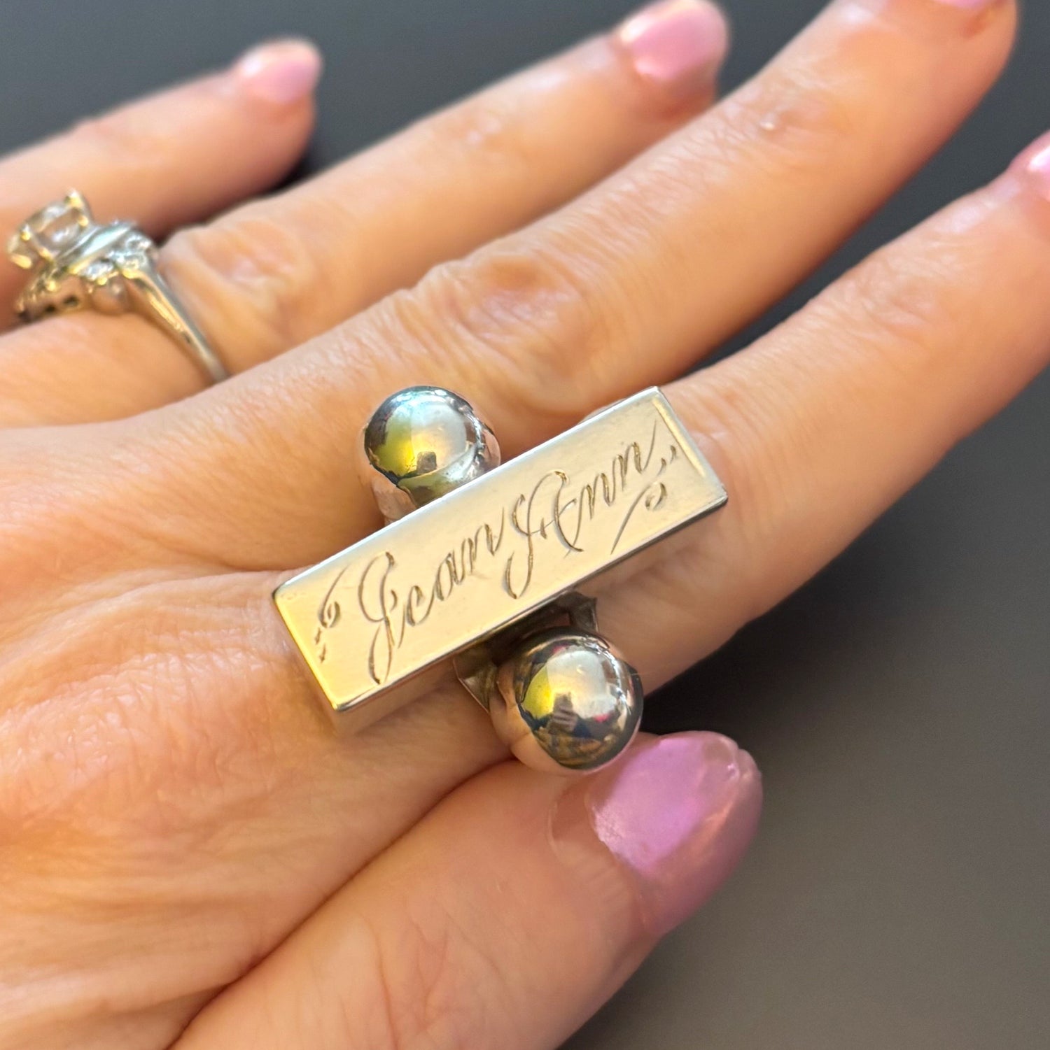 Jean Ann, After Midnight | Sterling Silver Modernist Ring (Midcentury, Size 8 1/2)