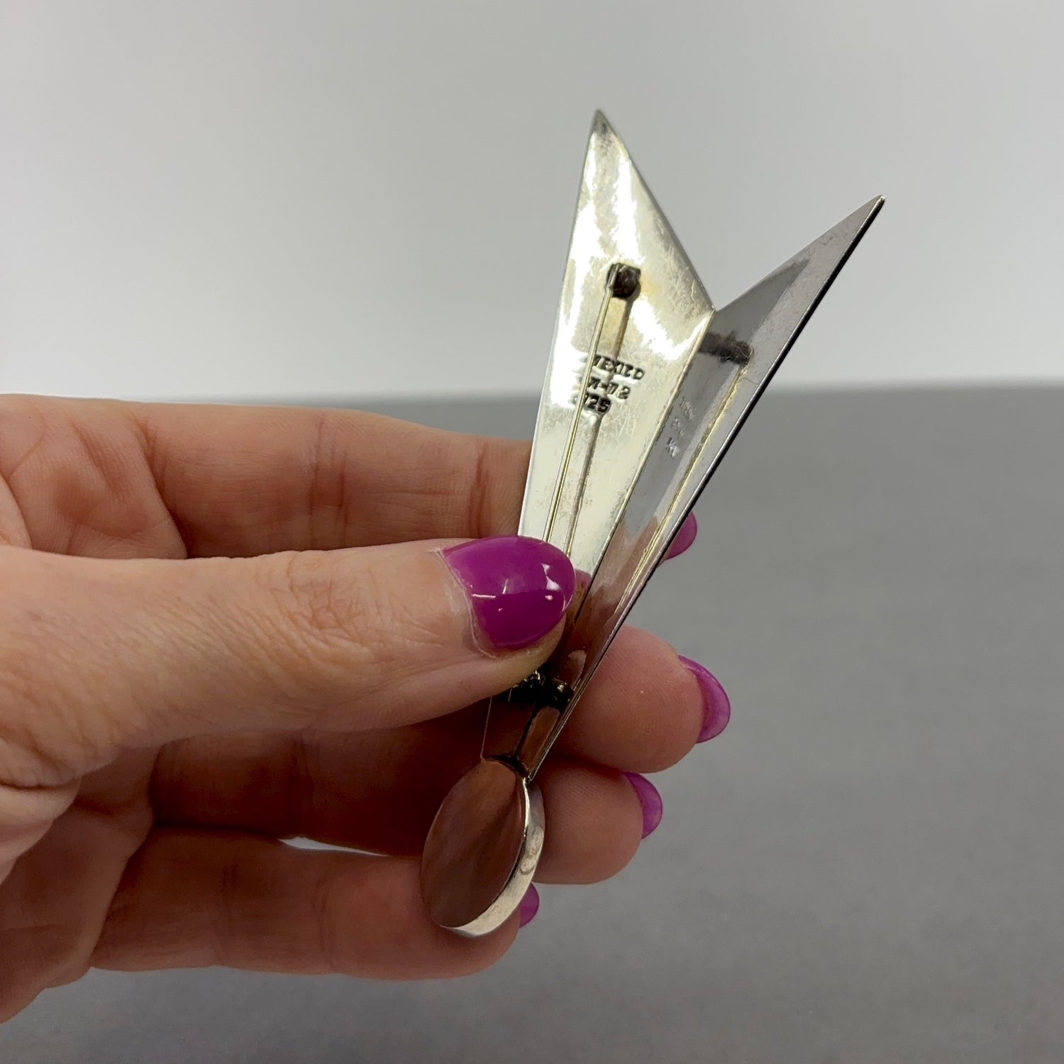 Oblique Strategy | Vintage Taxco Sterling Silver & Onyx Modernist Brooch (c. 1960s–1970s)
