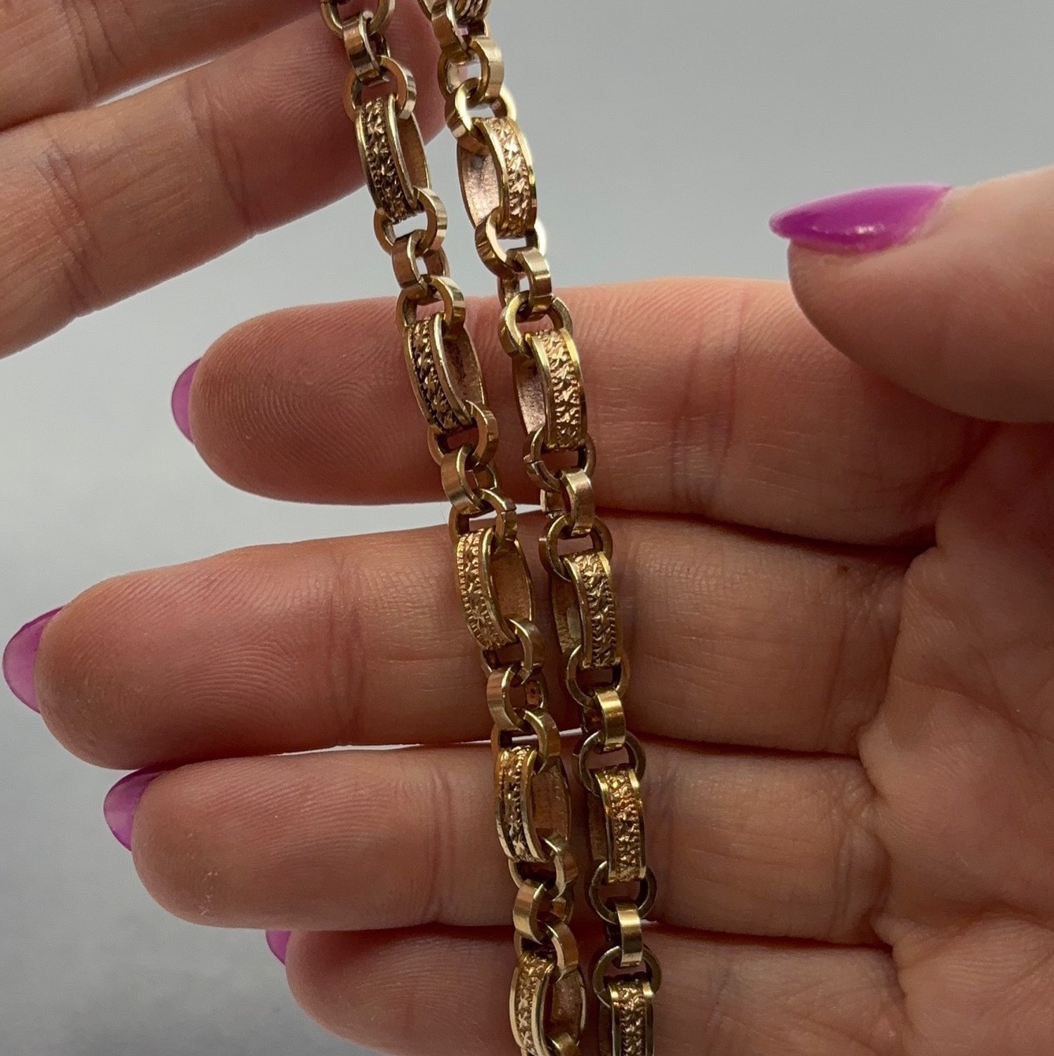 Fifth Train Out | Gold Filled Albert Watch Chain with T-Bar & Hayward Dog Clip (Edwardian)