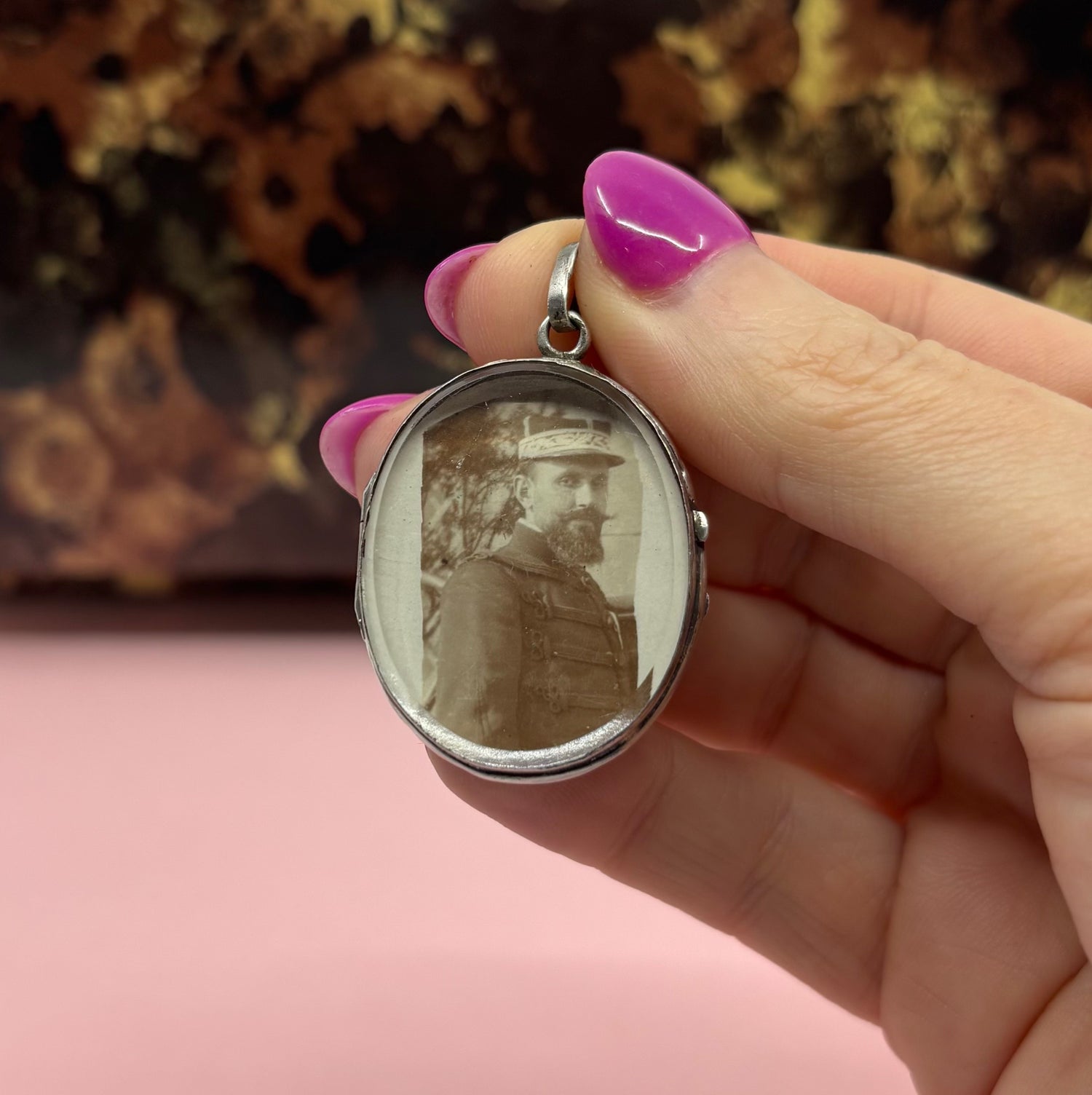 Entre Nous | French Antique Sterling Silver Rock Crystal Photo Locket Pendant, c. 1890s–1910s