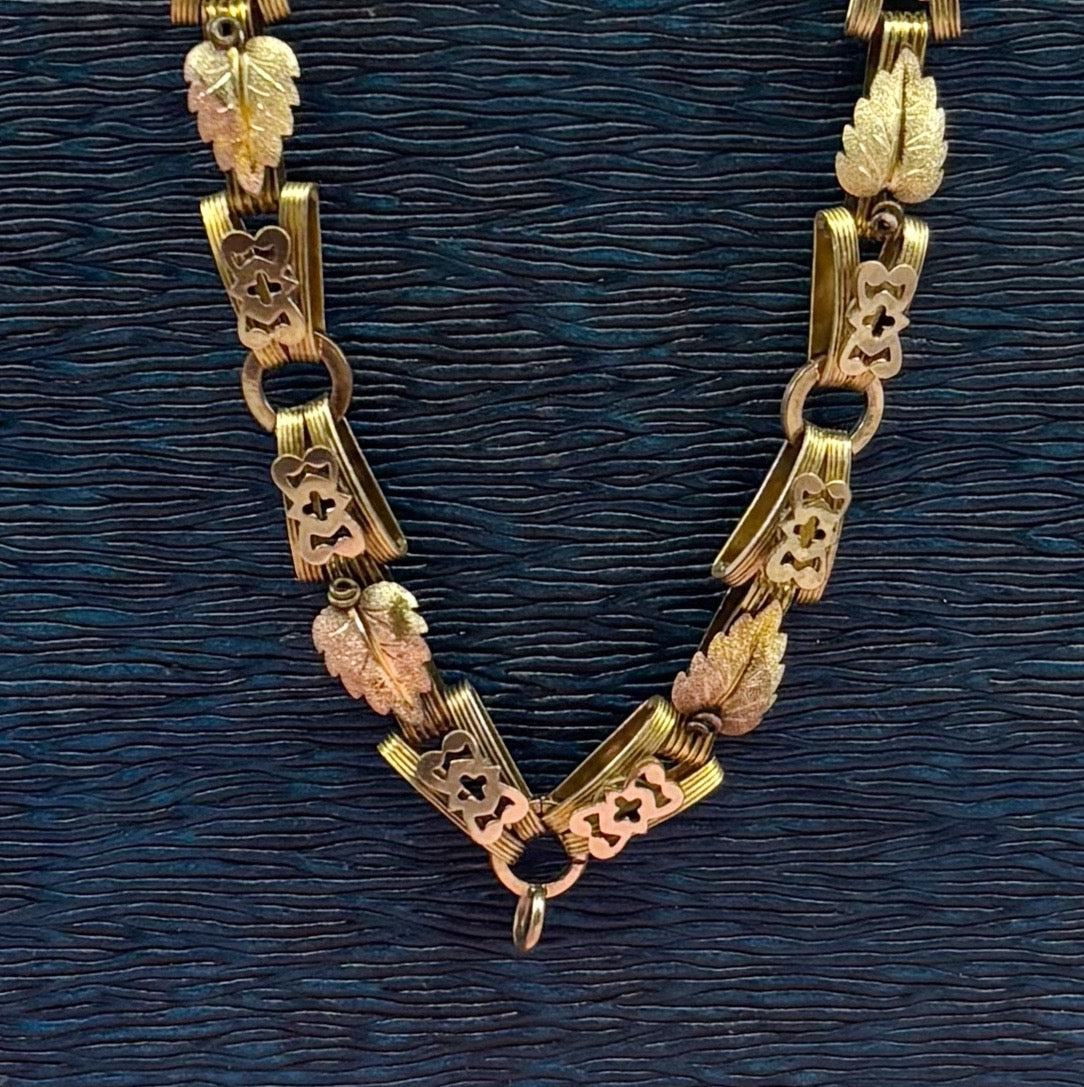 To Be Determined | Victorian Tri-Gold Filled Book Chain Necklace (c. 1885–1905)
