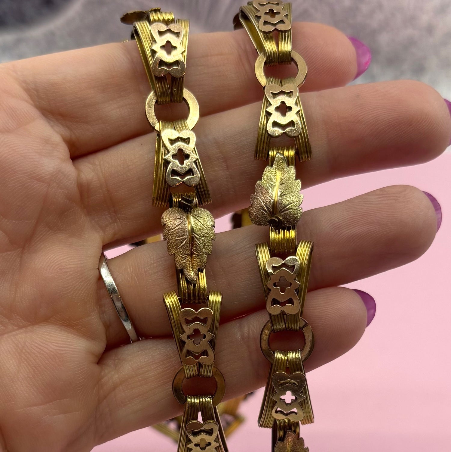 To Be Determined | Victorian Tri-Gold Filled Book Chain Necklace (c. 1885–1905)