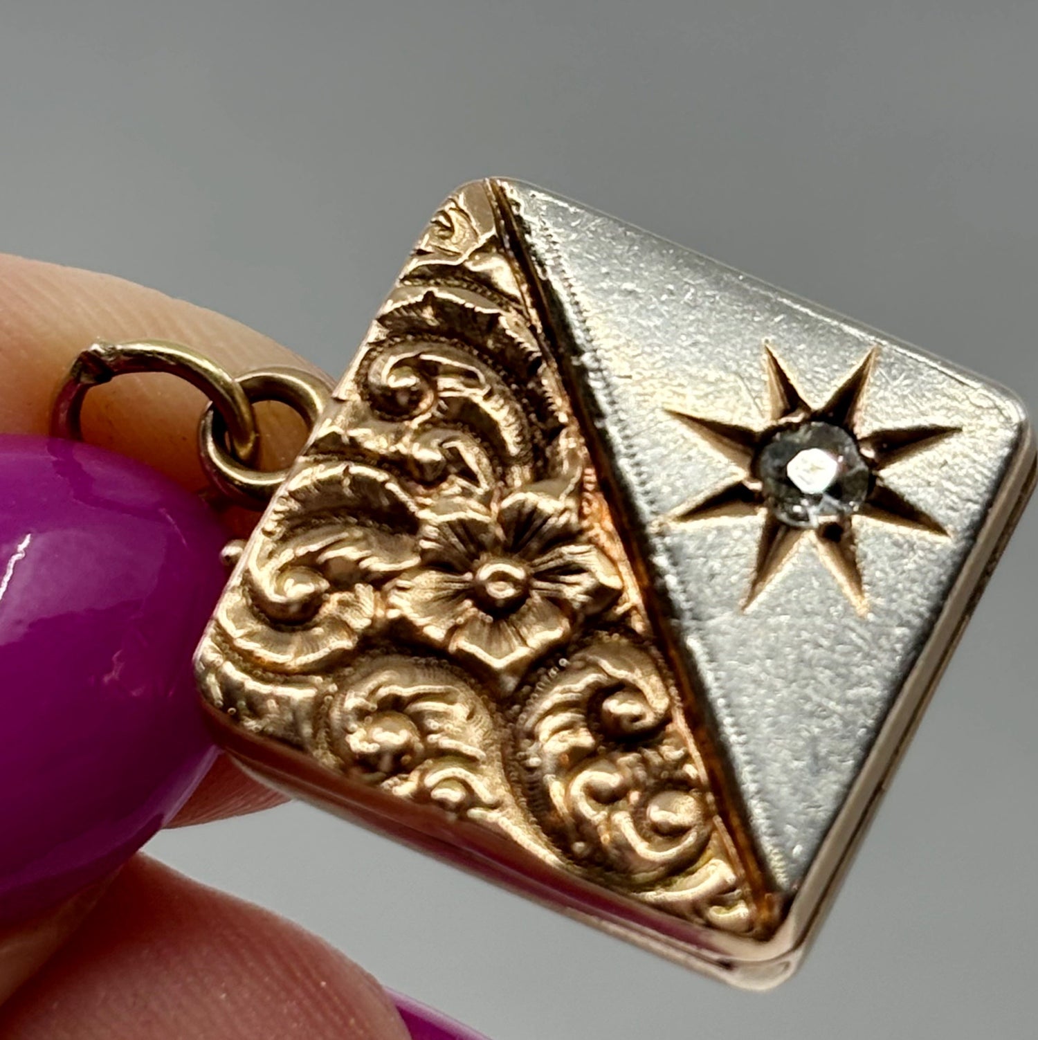 Postscript | 14k Two-Tone Diamond Locket (Transitional, c. 1915–1925)