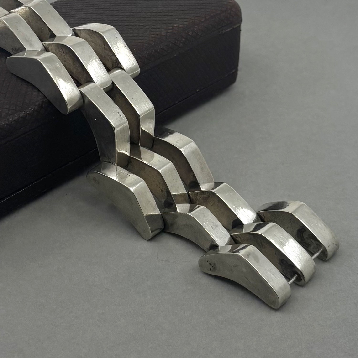 Lintel | Pre-1948, Retro Modernist Mexican Sterling Architectural Bracelet