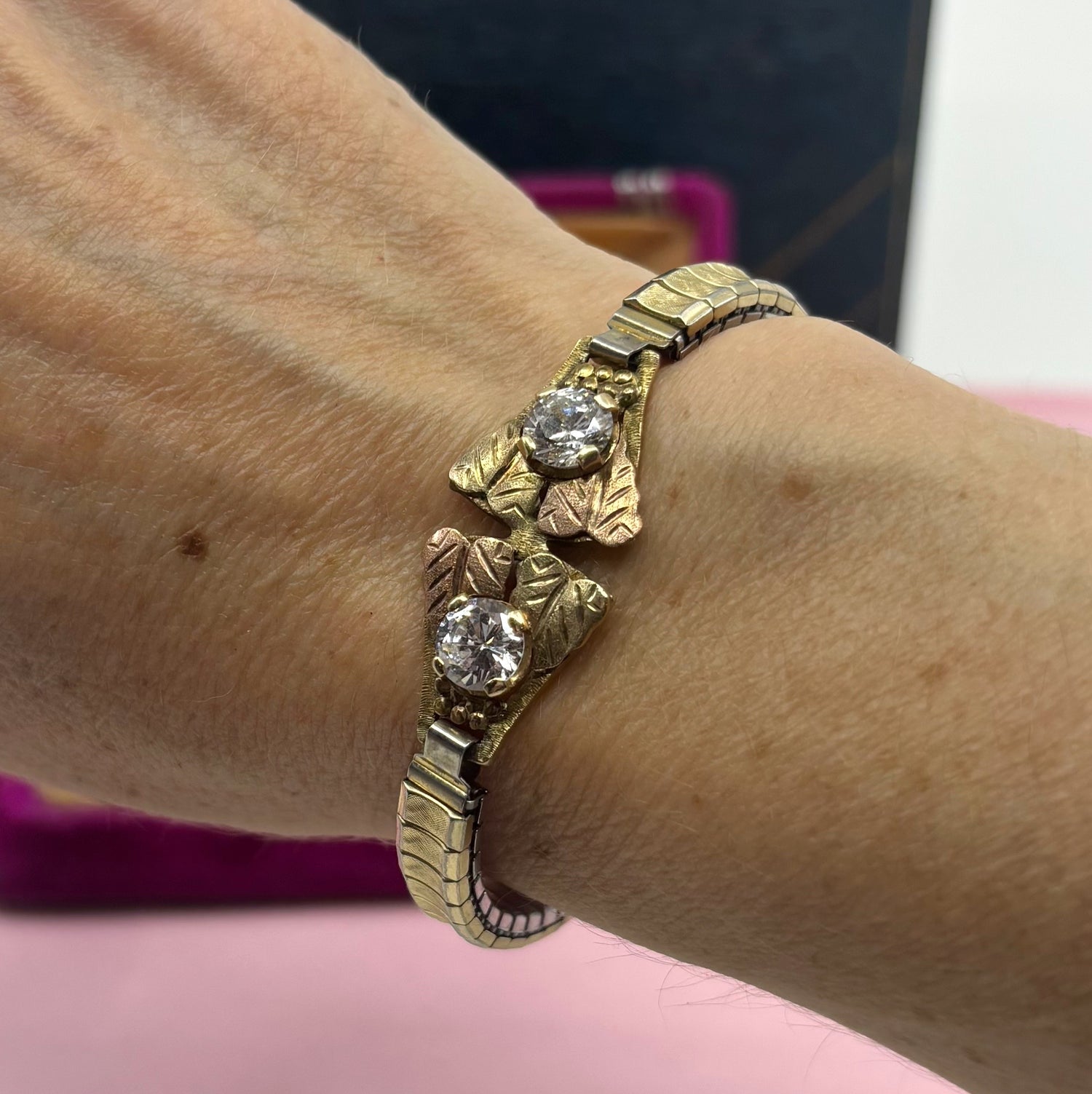 Reach | Vintage 10K Tri-Color Gold Leaf Expansion Bracelet