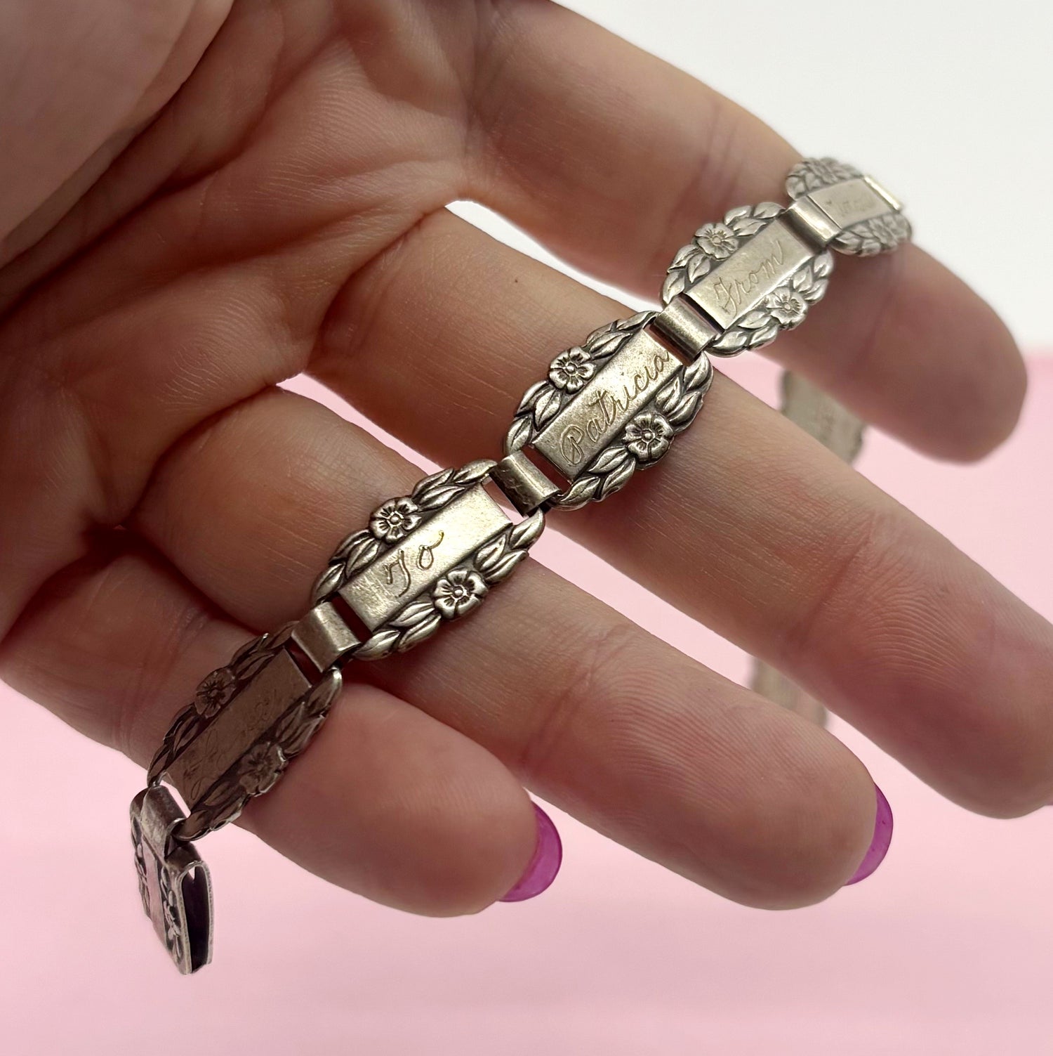 Homecoming | Sterling Forget-Me-Not Sweetheart Bracelet (Dec. 1945)