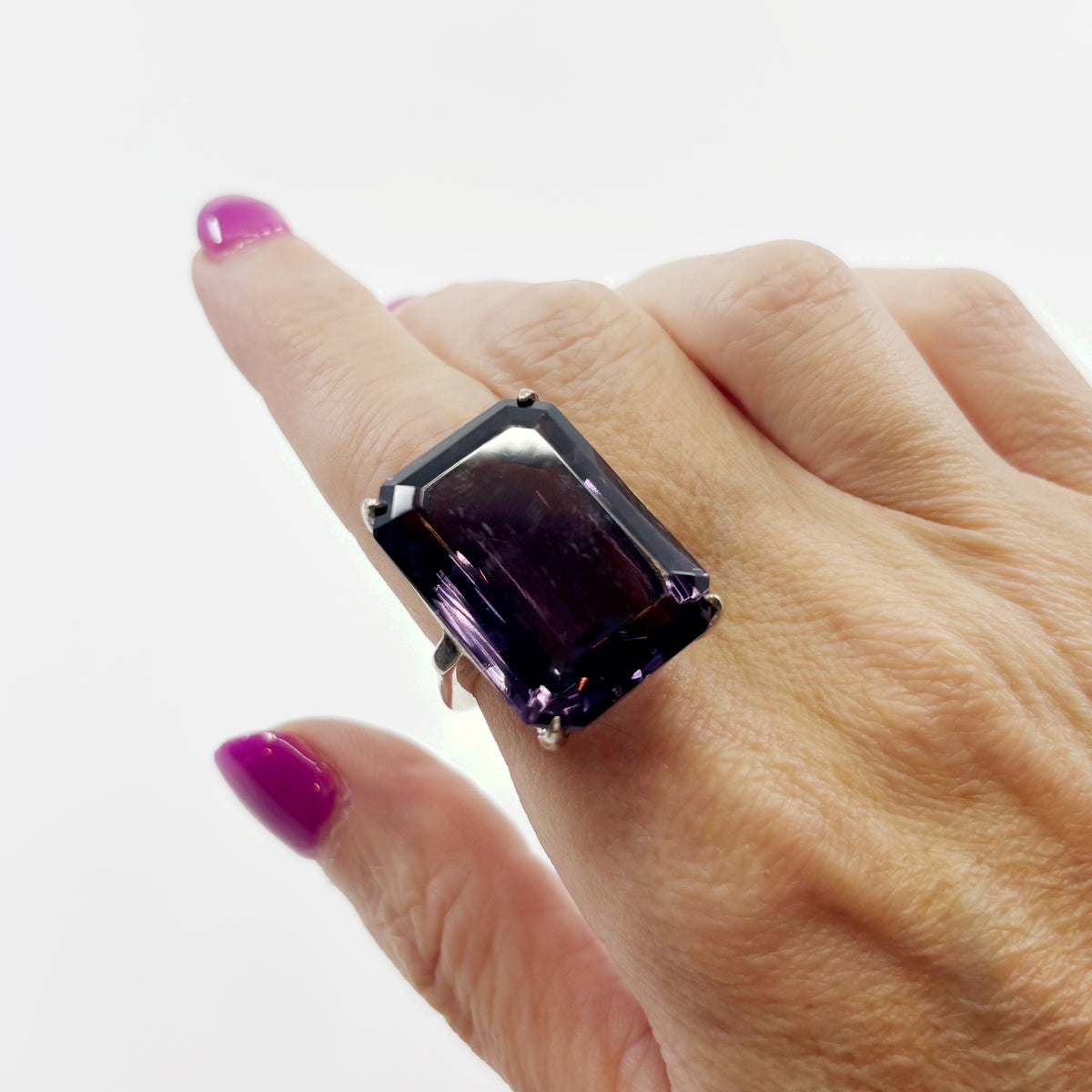 Big Mood | Vintage Sterling & Purple Glass Cocktail Ring