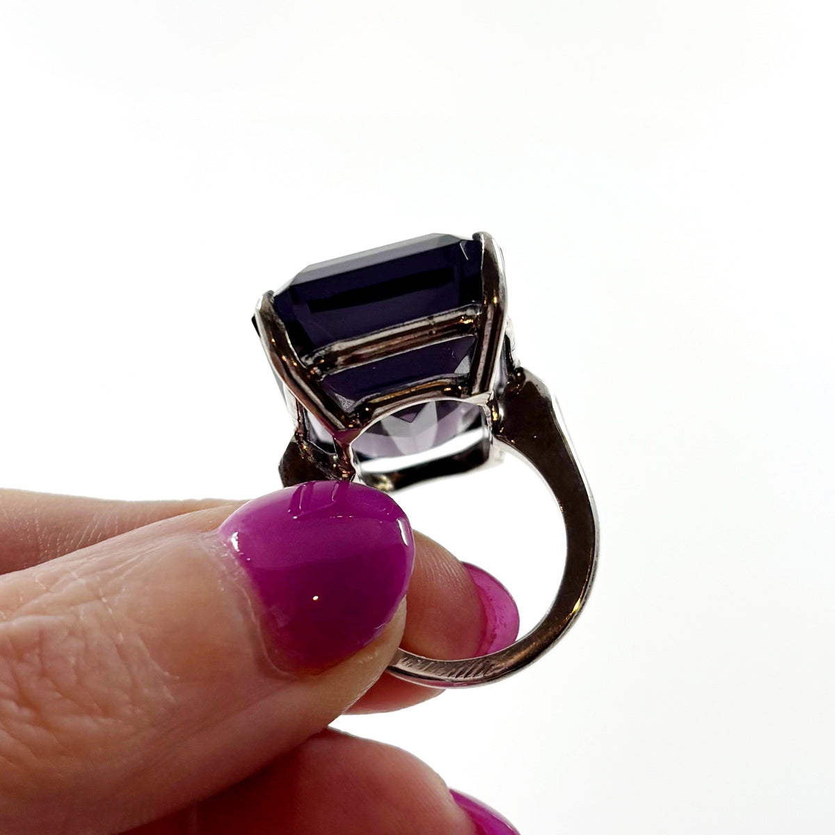Big Mood | Vintage Sterling & Purple Glass Cocktail Ring