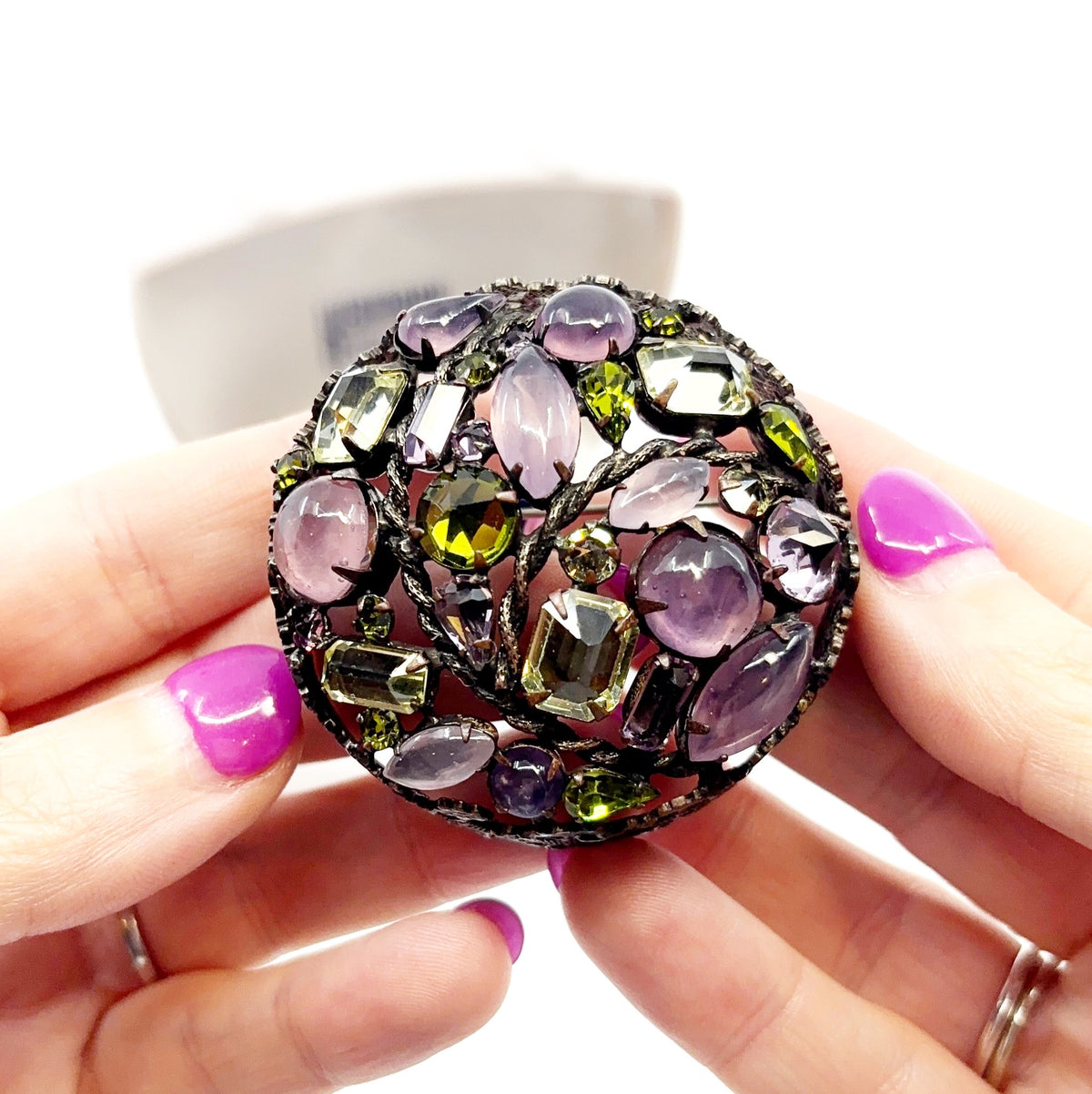 Inside Job | Schreiner New York Shadow Box Brooch (Midcentury, c. 1960's)
