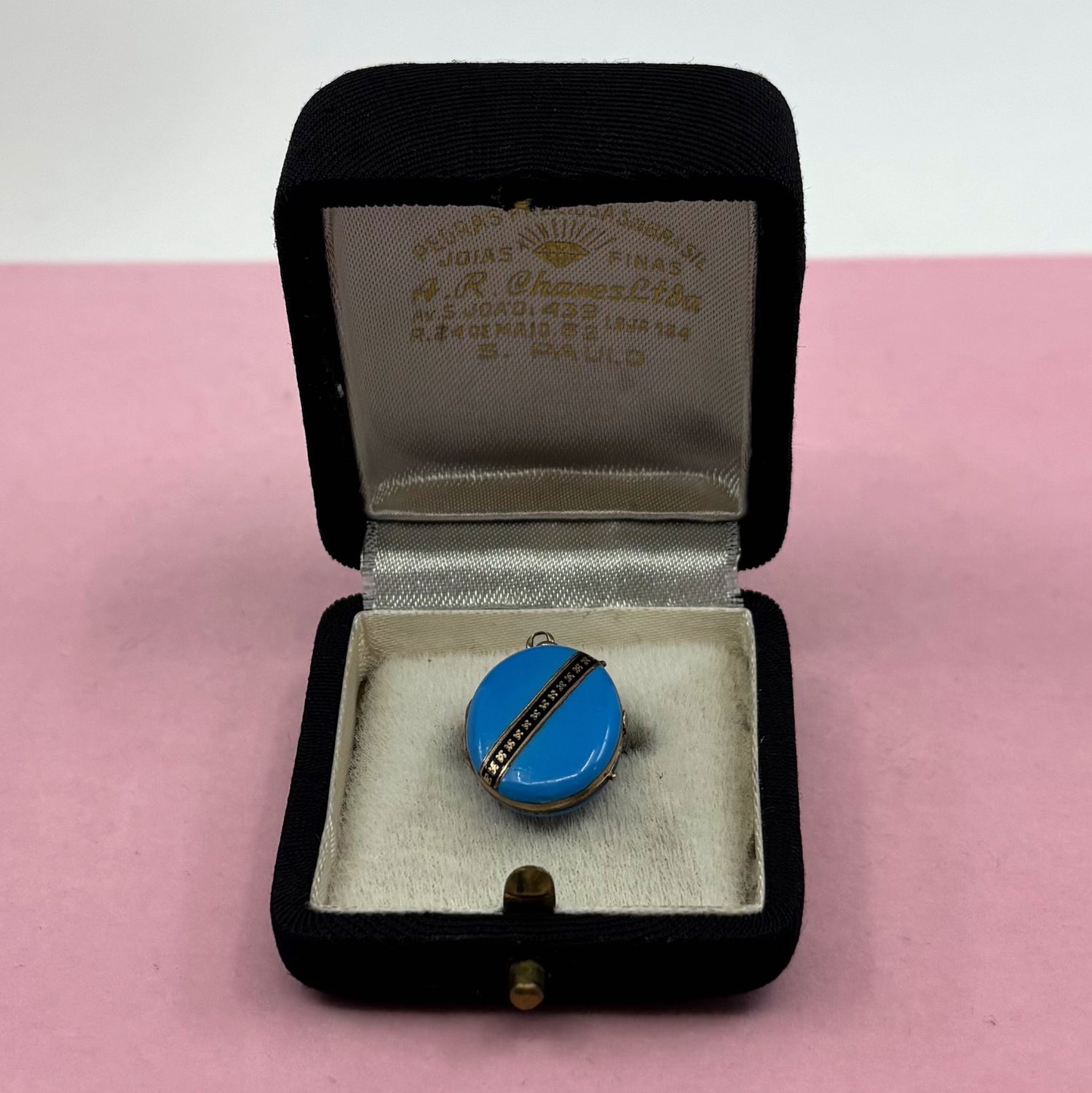Blue Note | Victorian 14k Gold Cobalt Enamel Locket (c. 1880s–1890s)